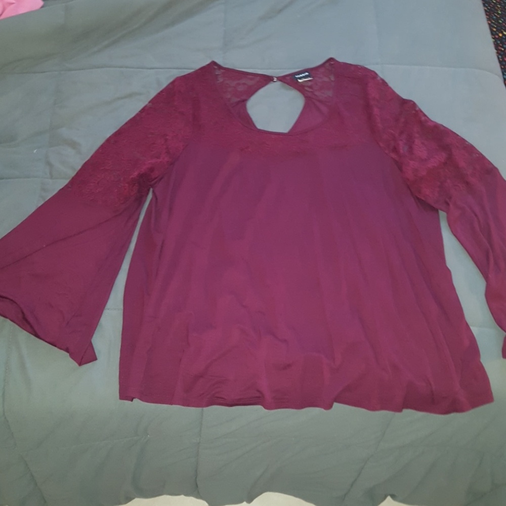 Torrid pace inset bell sleeve shirt